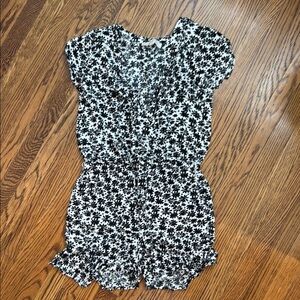 LOFT Black and White Floral Dress